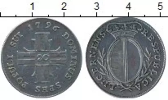 Монета 20 крейцеров Люцерна 1796 года Серебро