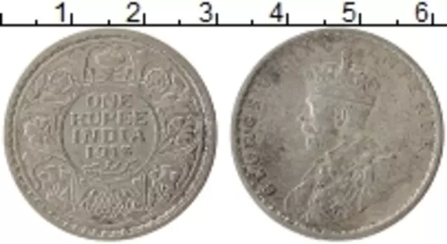 Монета рупия Индии 1913 года Серебро Георг V