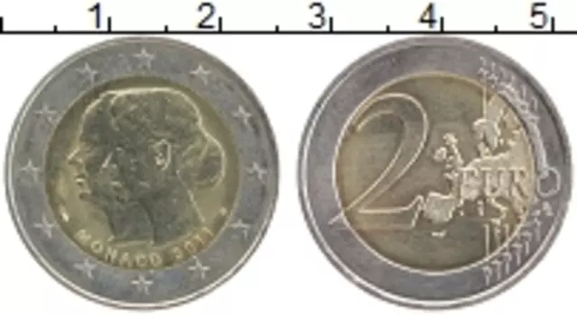 Монета 2 евро Монако 2011 года Биметалл