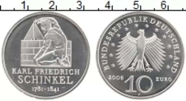 Монета 10 евро ФРГ 2006 года Серебро G