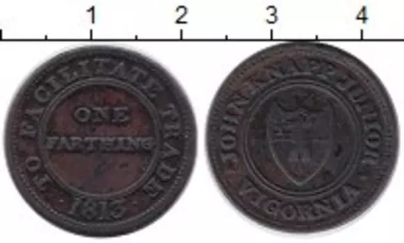 Монета фартинг Англии 1813 года Медь Токен