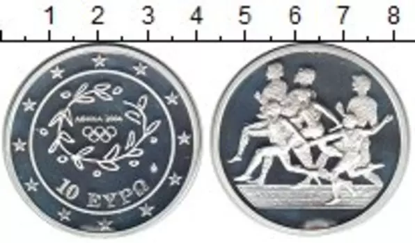 Монета 10 евро Греции 2004 года Серебро Олимпиада 2004 в Афинах