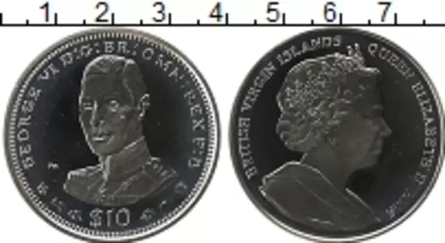 Монета 10 долларов Виргинских островов 2006 года Серебро Елизавета II