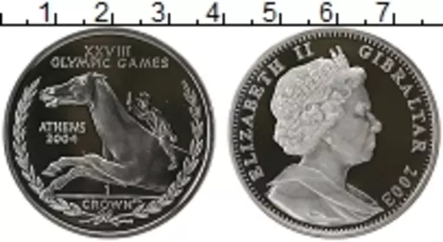 Монета крона Гибралтара 2003 года Серебро Елизавета II