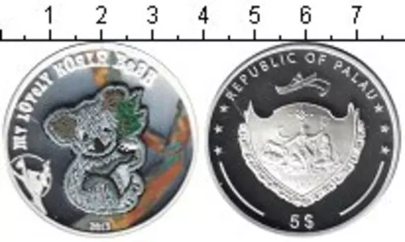 Монета 5 долларов Палау 2013 года Серебро Коала