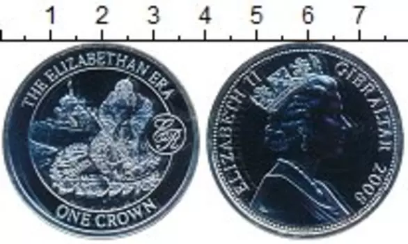 Монета крона Гибралтара 2008 года Серебро Эра Елизаветы