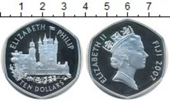 Монета 10 долларов Фиджи 2007 года Серебро Елизавета II
