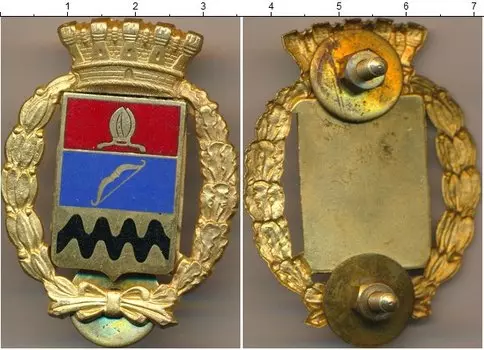 Монета Полицейский знак Италии Латунь Герб города