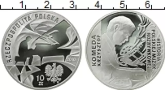 Монета 10 злотых Польши 2010 года Серебро Кшиштоф Комеда