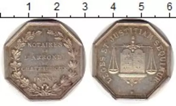 Медаль Франции 1760 года Серебро Медаль палаты нотариусов Франции