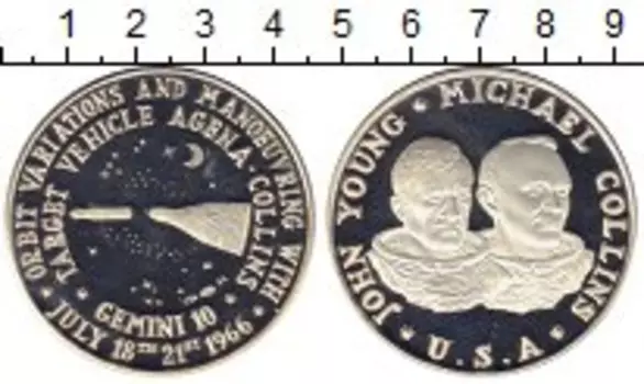 Медаль Америки Серебро Космос, Астронавты, GEMINI 10