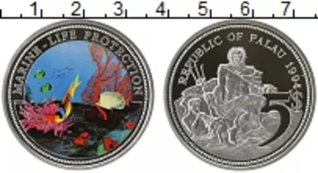 Монета доллар Палау 1994 года Медно-никель Защита морских обитателей