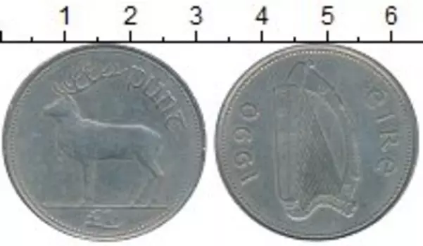Монета фунт Ирландии 1990 года Медно-никель Олень