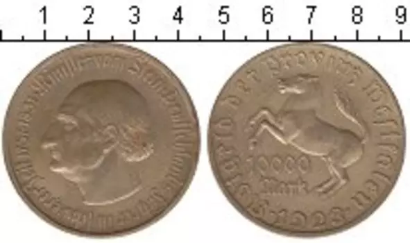 Монета 10000 марок Вестфалии 1923 года Медь