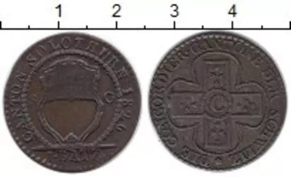 Монета батзен Солотурна 1826 года Серебро