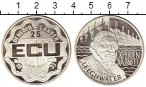 Монета 25 экю Нидерланд 1993 года Серебро Леехватер