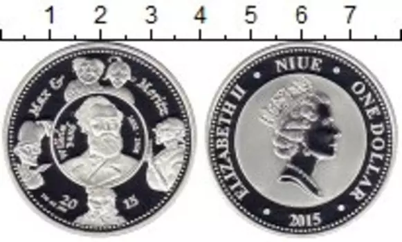 Монета доллар Ниуэ 2015 года Серебро Вильгельм Буш