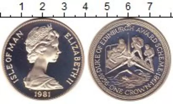 Монета крона Острова Мэн 1981 года Медно-никель Елизавета II
