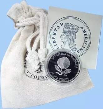 Набор монет 10000 песо Колумбии 2019 года Медно-никель 200 лет Независимости