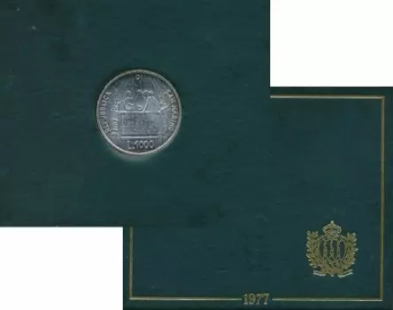 Набор монет 1000 лир Сан-Марино 1977 года Серебро 600 лет со дня рождения Филиппо Брунеллески