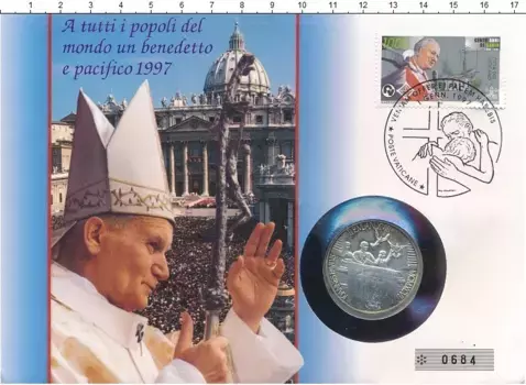 Набор монет 1000 лир Ватикана 1996 года Серебро Мирного года