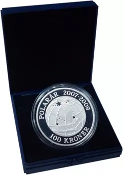 Набор монет 100 крон Дании 2009 года Серебро Полярный год