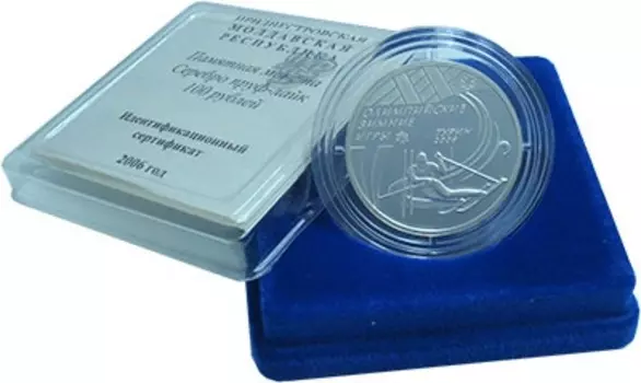Набор монет 100 рублей Приднестровья 2006 года Серебро Зимние олимпийские игры в Турине