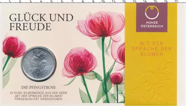 Набор монет 10 евро Австрии 2024 года Серебро Пион