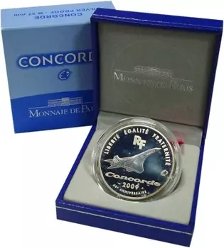 Набор монет 10 евро Франции 2009 года Серебро Конкорд