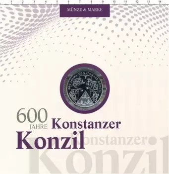 Набор монет 10 евро Германии 2014 года Серебро 600 лет Констанцскому собору