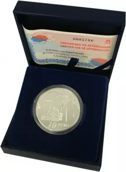 Набор монет 10 евро Испании 2003 года Серебро `Монета номиналом 10 евро (серебро 925