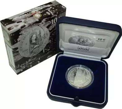 Набор монет 10 евро Италии 2014 года Серебро `Подарочная монета ``Искусство Италии``