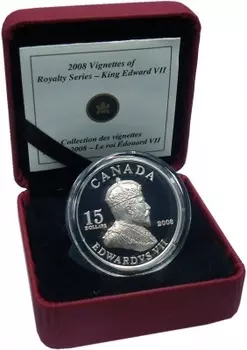 Набор монет 15 долларов Канады 2008 года Серебро Королевская серия- Эдуард VII