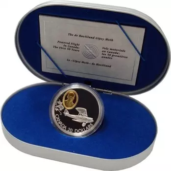 Набор монет 20 долларов Канады 1992 года Серебро Канадская авиация - De Havilland DH