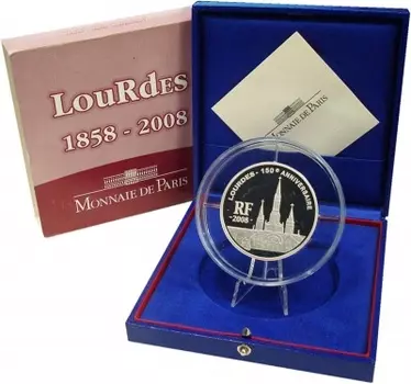 Набор монет 20 евро Франции 2008 года Серебро 200 лет явления Девы Марии в Лурде