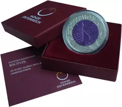 Набор монет 25 евро Австрии 2012 года Серебро Бионика