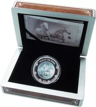 Набор монет 2 доллара Ниуэ 2014 года Серебро Год лошади
