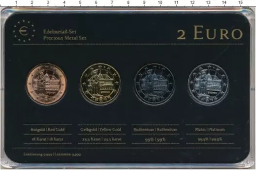 Набор монет 2 евро Германии 2010 года Биметалл Бремен