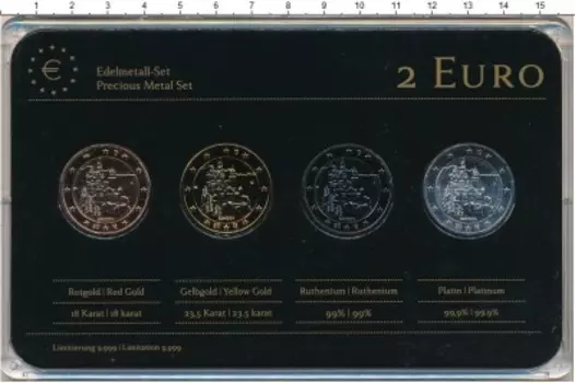 Набор монет 2 евро Германии 2012 года Биметалл Бавария