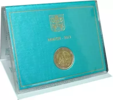 Набор монет 2 евро Ватикана 2013 года Биметалл Подарочная памятная монета номиналом 2 евро, 2013 год выпуска
