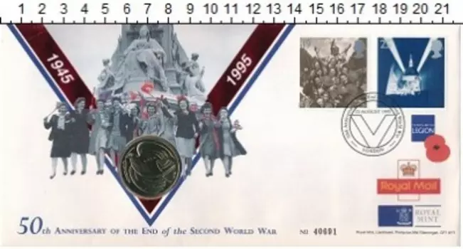 Набор монет 2 фунта Англии 1995 года Латунь 2 фунта 1995г