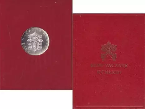 Набор монет 500 лир Ватикана 1963 года Серебро Монета посвящена Седе Ваканте 63 г