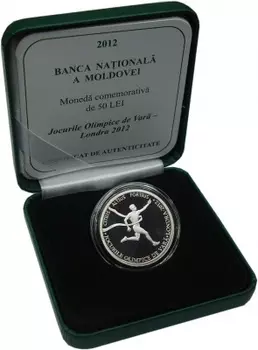 Набор монет 50 лей Молдавии 2012 года Серебро Олимпийские игры в Лондоне 2012 года