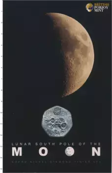 Набор монет 50 пенсов 2023 года Медно-никель Южный полюс Луны