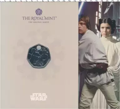 Набор монет 50 пенсов Англии 2023 года Медно-никель 40 лет Звёздным войнам