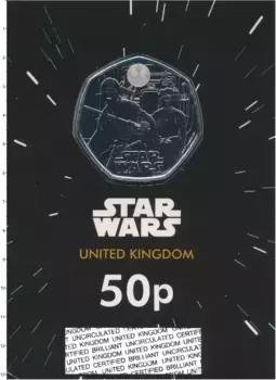 Набор монет 50 пенсов Англии 2023 года Медно-никель 40 лет Звёздным войнам