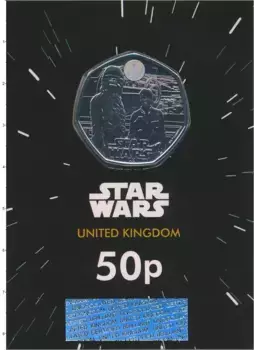 Набор монет 50 пенсов Англии 2024 года Медно-никель 40 лет Звёздным войнам