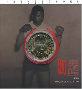 Набор монет 50 рандов Южно Африканской Республики 2018 года Латунь "Нельсон Манделла" - памятная монета 50 рандов Южно-Африканской Республики 2018 года С глубоким уважением и восхищением представляем памятную монету, посвященную столетию со дня рождения великого лидера и символа мира - Нельсона Манделы