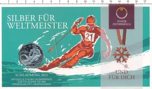 Набор монет 5 евро Австрии 2013 года Серебро Шладминг