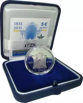 Набор монет 5 евро Италии 2011 года Серебро Подарочная монета посвящена 180-летию Государственного Совета в Италии